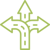 Icon for SERU Section: Three arrows starting at the same base and pointing in different directions. 