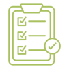A checklist with several checked boxes, including one enclosed in a circle.